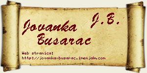 Jovanka Busarac vizit kartica